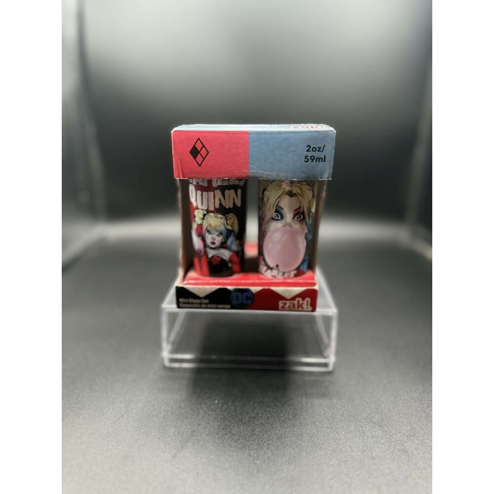 Zak Designs DC Comics Harley Quinn Set of (4) Mini Shot Glass NIB 2 OZ